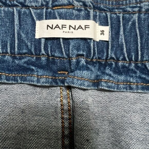 Naf Naf  denim, Skirt, Stone blue I’ll size 36 us size 6 pockets pearl button - Picture 13 of 14